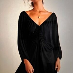Free People Beach black V-Neck tunic Dress